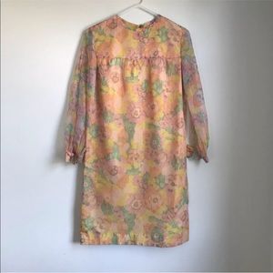 Vintage Watercolors Floral Print Sheath Dress
